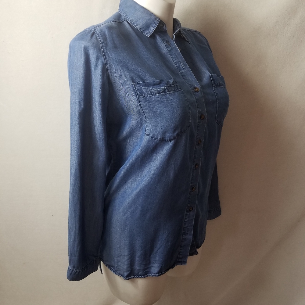 Denim Co. Button down Long Sleeve Shirt Size 8. Co - Picture 4 of 9